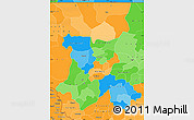 Political Simple Map of Koulikoro, political shades outside