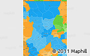 Political Shades Simple Map of Koulikoro, political outside