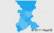 Political Shades Simple Map of Koulikoro, single color outside