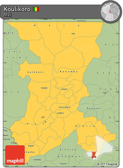 Savanna Style Simple Map of Koulikoro