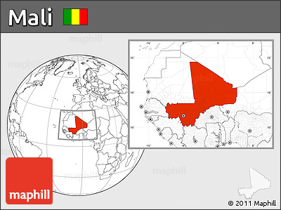 Blank Location Map of Mali