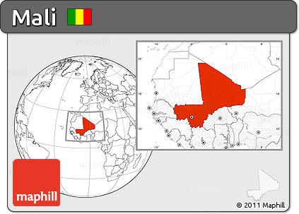 Blank Location Map of Mali