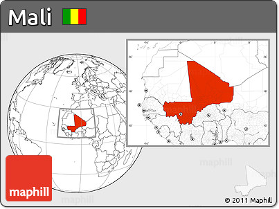 Blank Location Map of Mali