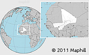 Blank Location Map of Mali, gray outside