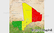 Flag Map of Mali, satellite outside