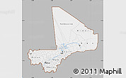 Gray Map of Mali, single color outside