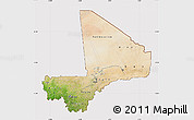 Satellite Map of Mali, cropped outside