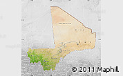 Satellite Map of Mali, lighten, desaturated