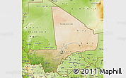 Satellite Map of Mali, physical outside