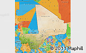 Satellite Map of Mali, political outside