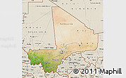 Satellite Map of Mali, shaded relief outside