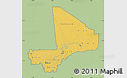 Savanna Style Map of Mali, single color outside