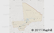 Shaded Relief Map of Mali, lighten, semi-desaturated