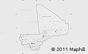 Silver Style Map of Mali, single color outside