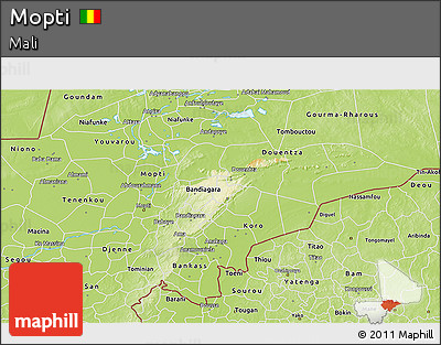 Physical 3D Map of Mopti