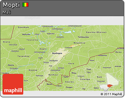 Physical 3D Map of Mopti