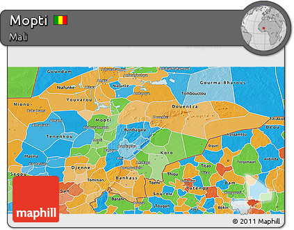 Political 3D Map of Mopti