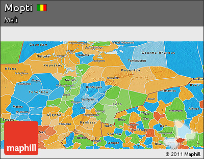 Political 3D Map of Mopti