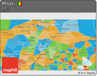 Political 3D Map of Mopti