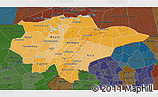 Political Shades 3D Map of Mopti, darken