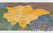 Political Shades 3D Map of Mopti, darken, semi-desaturated
