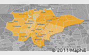 Political Shades 3D Map of Mopti, desaturated
