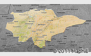 Satellite 3D Map of Mopti, darken, desaturated