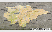 Satellite 3D Map of Mopti, darken, semi-desaturated