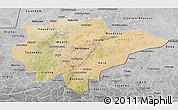 Satellite 3D Map of Mopti, desaturated