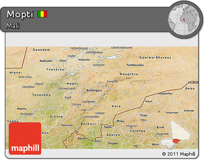 Satellite 3D Map of Mopti