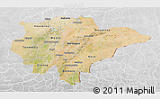 Satellite 3D Map of Mopti, lighten, desaturated