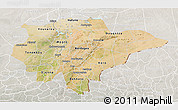Satellite 3D Map of Mopti, lighten, semi-desaturated
