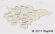 Shaded Relief 3D Map of Mopti, cropped outside