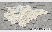 Shaded Relief 3D Map of Mopti, darken, semi-desaturated