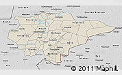 Shaded Relief 3D Map of Mopti, desaturated