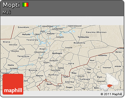 Shaded Relief 3D Map of Mopti