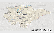 Shaded Relief 3D Map of Mopti, lighten, semi-desaturated