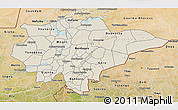 Shaded Relief 3D Map of Mopti, satellite outside