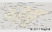 Shaded Relief 3D Map of Mopti, semi-desaturated