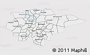 Silver Style 3D Map of Mopti, single color outside