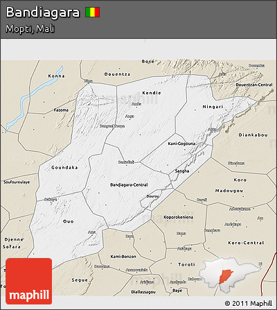 Classic Style 3D Map of Bandiagara