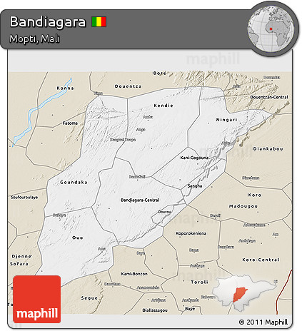 Classic Style 3D Map of Bandiagara