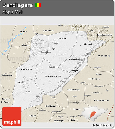 Classic Style 3D Map of Bandiagara