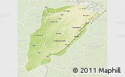 Physical 3D Map of Bandiagara, lighten