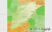 Physical 3D Map of Bandiagara, political shades outside