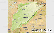 Physical 3D Map of Bandiagara, satellite outside
