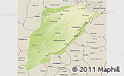 Physical 3D Map of Bandiagara, shaded relief outside
