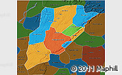 Political 3D Map of Bandiagara, darken