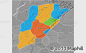 Political 3D Map of Bandiagara, desaturated