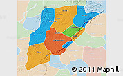 Political 3D Map of Bandiagara, lighten
